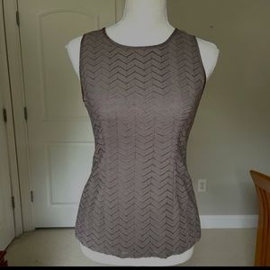 Banana Republic Café au lait Zipper-back Sleeveless Shell